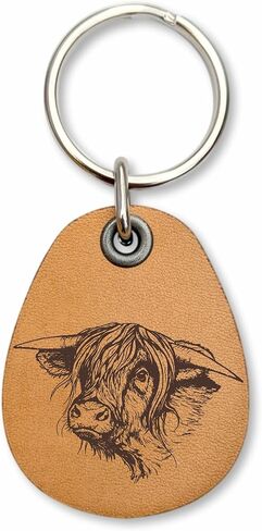 Chicken Genuine Leather Keychain for Chicken Lover Farmer Hen Key Fob Lightweight and durable Farm Key Holder in Saudi Arabia