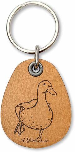 Chicken Genuine Leather Keychain for Chicken Lover Farmer Hen Key Fob Lightweight and durable Farm Key Holder in Saudi Arabia