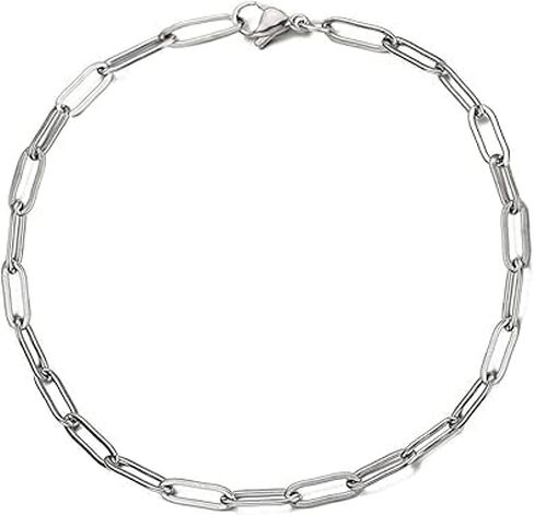 1 Piece Silver Minimalist Paperclip Chain Bracelet - Unisex Dainty Luxury Fashion Jewelry in Saudi Arabia