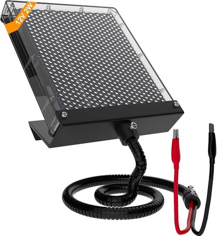 لوحة شمسية SOLPERK لتغذية الغزلان 6 فولت 2 وات، شاحن بطارية شمسية مقاوم للماء أسود لتغذية الغزلان مع دعامة تثبيت ومشابك التمساح، لوحة شمسية 6 فولت in Kuwait