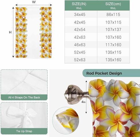 Yellow Floral Tie Up Curtains for Window, Pastoral Flowers Elegant Art Botanical Thermal Insulated Balloon Shade Adjustable Rod Pocket Curtains Valance Panels for Kitchen Bathroom Café 42'' x 54'' in Saudi Arabia