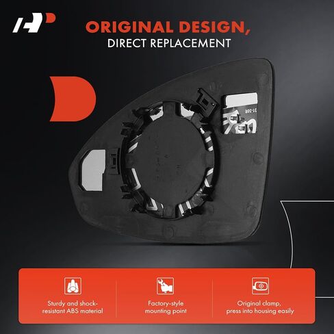 A-Premium Left Driver Side Non-Heated Mirror Glass with Backing Plate - Compatible with Chevrolet Cruze 2011-2015, Cruze Limited 2016 - Exterior Side View Flat Mirror in Saudi Arabia
