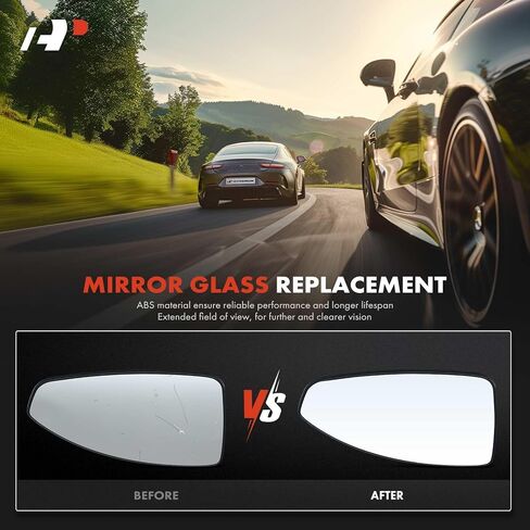 A-Premium Left Driver Side Non-Heated Mirror Glass with Backing Plate - Compatible with Chevrolet Cruze 2011-2015, Cruze Limited 2016 - Exterior Side View Flat Mirror in Saudi Arabia