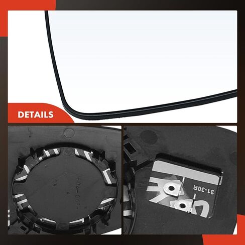 A-Premium Left Driver Side Non-Heated Mirror Glass with Backing Plate - Compatible with Chevrolet Cruze 2011-2015, Cruze Limited 2016 - Exterior Side View Flat Mirror in Saudi Arabia