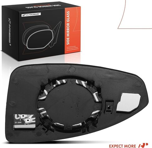 A-Premium Left Driver Side Non-Heated Mirror Glass with Backing Plate - Compatible with Chevrolet Cruze 2011-2015, Cruze Limited 2016 - Exterior Side View Flat Mirror in Saudi Arabia