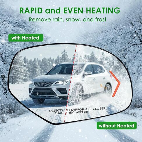 Passenger Side Replacement Mirror Glass - compatible with Cadillac, GMC & CHEVY vehicles - 2009-2014 Escalade/Yukon/Tahoe, Blind Spot Detection, w/o Auto Dimming, 20778441 in Kuwait