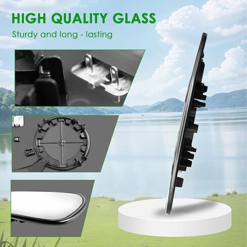 Passenger Side Replacement Mirror Glass - compatible with Cadillac, GMC & CHEVY vehicles - 2009-2014 Escalade/Yukon/Tahoe, Blind Spot Detection, w/o Auto Dimming, 20778441 in Kuwait