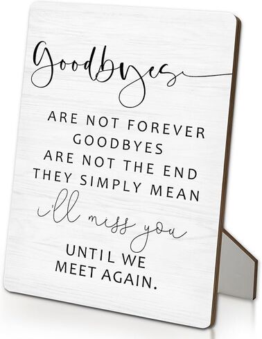 في علامة الذاكرة المحبة، علامة Goodbyes are Not Forever التذكارية الخشبية مقاس 5 بوصة × 7 بوصة، ديكورات تذكارية لفقدان أحد أفراد أسرته، ديكورات طاولة الجنازة للطاولة (5 × 7 بوصة) in Saudi Arabia