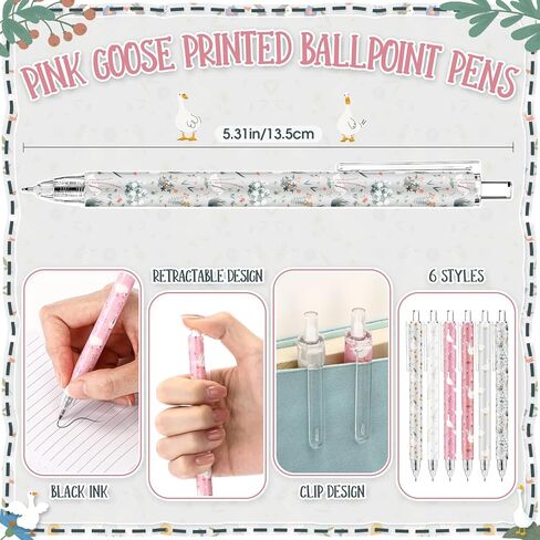 50 Pcs Goose Ballpoint Pens One Silly Goose Birthday Party Decoration Farm Party Geese Ballpoint 0.5mm Black Ink Pen 1st Baby Shower Favor for Guest Birthday Decor Favors Supplies, 6 Styles in Saudi Arabia