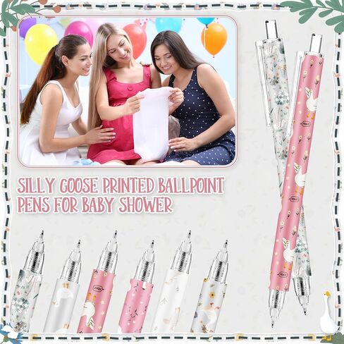 50 Pcs Goose Ballpoint Pens One Silly Goose Birthday Party Decoration Farm Party Geese Ballpoint 0.5mm Black Ink Pen 1st Baby Shower Favor for Guest Birthday Decor Favors Supplies, 6 Styles in Saudi Arabia