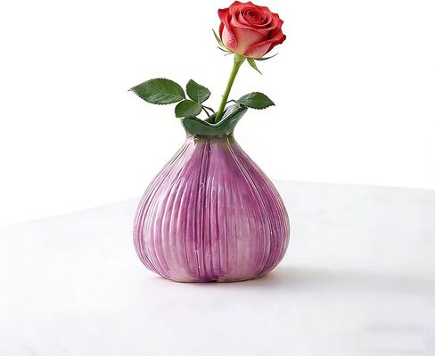 Cute Flower Holder for Roses, Small Garlic Flowers Vase Decorative Table Centerpiece for Home Office Desk Dining Table Decor, Ideal Gift for Housewarming Mother's Day in Kuwait