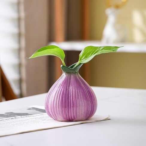Cute Flower Holder for Roses, Small Garlic Flowers Vase Decorative Table Centerpiece for Home Office Desk Dining Table Decor, Ideal Gift for Housewarming Mother's Day in Kuwait