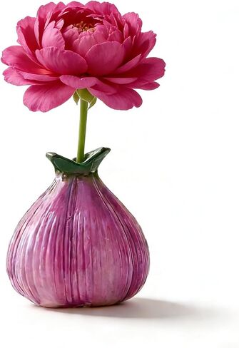 Cute Flower Holder for Roses, Small Garlic Flowers Vase Decorative Table Centerpiece for Home Office Desk Dining Table Decor, Ideal Gift for Housewarming Mother's Day in Kuwait