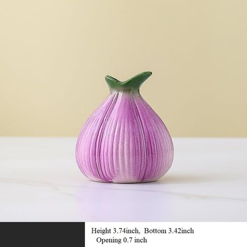 Cute Flower Holder for Roses, Small Garlic Flowers Vase Decorative Table Centerpiece for Home Office Desk Dining Table Decor, Ideal Gift for Housewarming Mother's Day in Kuwait
