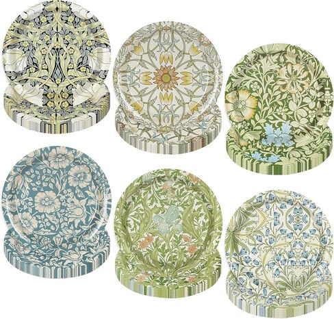 AnyDesign 60Pcs Vintage Wildfloral Paper Plates Colorful Wildflower Disposable Plates 9 Inch Floral Decorative Dinner Plates for Party Tableware Supplies Table Decor, 6 Designs in Saudi Arabia