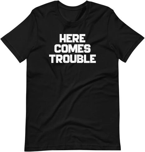 تي شيرت رجالي Here Comes Trouble تي شيرت كاجوال بأكمام قصيرة مطبوع للرجال in Kuwait
