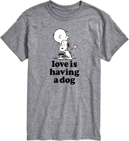 الفول السوداني - الحب هو وجود كلب - تي شيرت رجالي برسومات بأكمام قصيرة in Kuwait