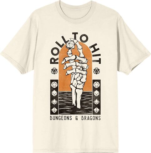 Dungeons & Dragons Skeleton Hand Roll to Hit Men's Natural Ground T-Shirt in Saudi Arabia