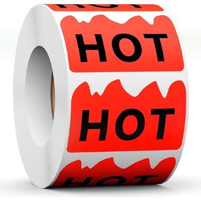 500 قطعة من ملصقات Rave Hot مقاس 2 × 1.2 بوصة لمطاعم الحفلات الهذيانية والأطعمة الحارة، ملصقات على شكل لهب أحمر فلوري من Risepekt تحدد العناصر الشائعة لمحلات السوبر ماركت والمتاجر in Kuwait