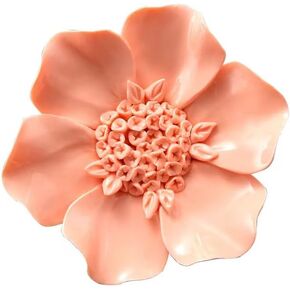 AMERRY Peony 2.76" Ceramic Flowers Wall Art Décor,3D Wall Hanging Decorative，Handmade 3D Wall Art Hanging Sculpture， Porcelain Flower Wall Décor for Home，Hallway，Living Room，Bedroom，Office (WHITE) in Kuwait