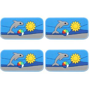4pcs Cartoon Printed Rubber Drawer Pull Handles Cabinet Door Knobs ’ Cupboard Pull Knobs for Wardrobe and Bookcase with Single Hole Blue in Kuwait