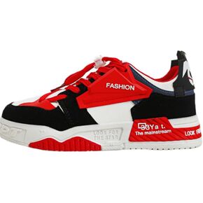 أحذية رياضية نسائية على الموضة أحذية رياضية جلدية متعددة الألوان قابلة للتنفس، منصة برباط أحذية رياضية كاجوال أحذية تزلج في الشارع in Kuwait