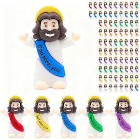 شخصيات يسوع الصغيرة الصغيرة 100 حزمة من شخصيات يسوع الصغيرة بكميات كبيرة، صغيرة كلاسيكية صغيرة منقذ المسيح الديني، ديكور عيد الفصح للاختباء والسعي، هدايا الحفلات الدينية، هدية المعمودية، حشو بيض عيد الفصح in Kuwait