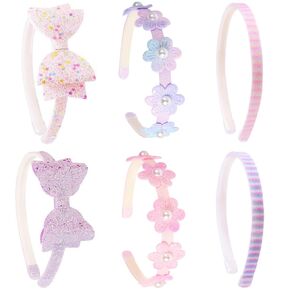 6 pcs Girls Headbands Sweet Girl Hair Accessories Glitter Bow/Flower/Star Hairband Cute Head band for Girls/Kids in Kuwait