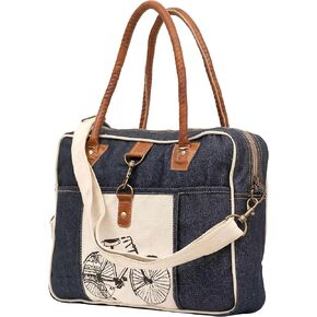 Shy Shy Bags Bicycle Upcycled Canvas Hand Bag & Cowhide Tote Bag & Canvas Leather Shoulder Bag in Kuwait