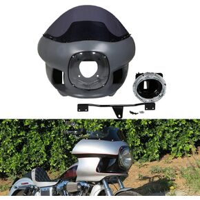 TCT-MOTORPARTS 7" Front Upper Fairing Cowl Windshield Headlight w/Mount Kits Fit For Harley Dyna Street Bob Low Rider FXR in Kuwait