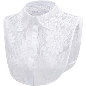 LoudSung Fake Collar Detachable Half Shirt Blouse False Collar Lapel Top Elegant Design for Women Girls in Kuwait