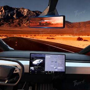 Mirror Dash Cam Backup Camera for CyberTruck, 11.26" HD Smart Rearview Mirror with Front/Rear Recording, WiFi Connection, Night Vision, Touch Screen, IP68 Waterproof Structure in Kuwait