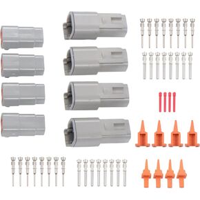 Universal 4-Pin DTM Connector Kit for 20-22AWG Wire - Easy Install for Automotive, Marine, RV, Motorcycle and Outdoor Equipment in Saudi Arabia