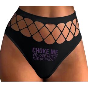 Knaughty Knickers Choke Me Daddy for DDLG Babygirl CGL Black Fishnet Thong Adult Flirty Fun in Kuwait