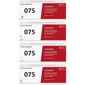 075 4 خراطيش حبر - استبدال حبر أسود وسماوي وأرجواني وأصفر لخراطيش حبر Canon 075 المتوافقة مع طابعات سلسلة Canon MF660 وLBP640 in Kuwait