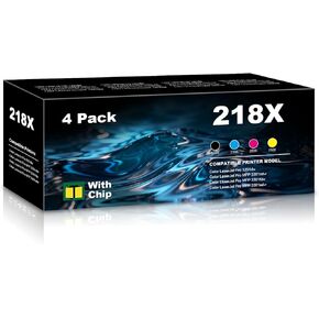 218X Toner Cartridge 4-Pack High Yield with Chip Replacement for HP 218X 218A Toner Compatible with Color LaserJet Pro MFP 3301fdw 3301sdw 3301cdw 3201dw Printer (B Y M C) in Kuwait