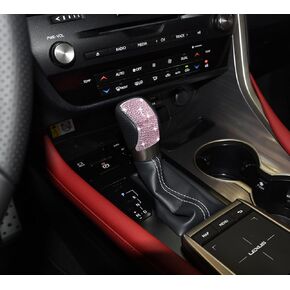 Bling Crystal Shifter Gear Lever Accessories Compatible With Lexus ES, RX, NX, RC, IS, GX-460, GS (2014-2022) - Pink in Kuwait