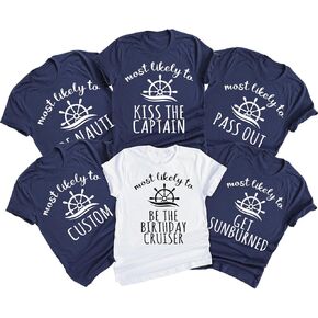 Most Likely to Group Cruise Shirts, Matching Family Cruise Vacation Tees, Family Cruise Nautical Tshirts, Cruise Squad 2026 Shirt in Kuwait