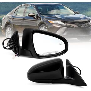 Right Passenger Side Mirror Assembly Compatible with Camry 2012 2013 2014 Heated Power Manual Folding Black TO1321276 (5Pins) in Kuwait