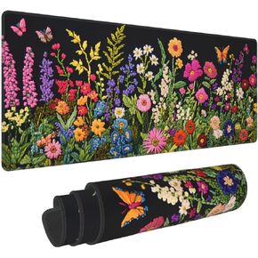 Colorful Succulents Gaming Mouse Pad, Large Non-Slip Rubber Base Mousepad XL 31.5x11.8in, Keyboard Mouse Mat, Desk Pad with Stitched Edges for Gamer Home&Office in Kuwait