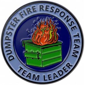 Funny Dumpster Fire Pin - Trash Fire Enamel Pins Brooch with "Response Team Leader" for Backpacks, Jackets, Hats. Sarcastic Brooches Gifts for Women, Coworkers, Students, Friends-Blue. in Kuwait