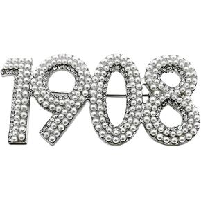 1908 Pin AKA Paraphernalia Brooch Pins Pearl Brooch for Women AKA Sorority Gifts for Women in Kuwait