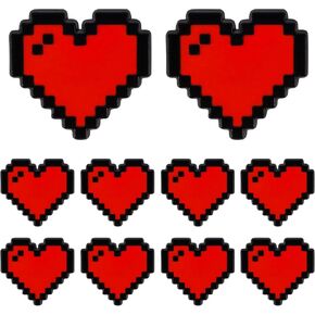 مجموعة 10 قطع من دبابيس المينا على شكل قلب عتيقة 8 بت بكسل، دبابيس طية صدر السترة لطيفة ومضحكة، بروش من سبيكة لطيفة تحت عنوان اللعبة، إكسسوار مثالي للاعبين الإناث، مثالي للسترات وحقائب الظهر والملابس الأخرى in Kuwait