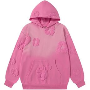 سترات بغطاء للرأس مطبوعة بفقاعات كلاسيكية للرجال والنساء، سترات رياضية فضفاضة من القطن الخالص Y2K، ملابس شارع هيب هوب in Kuwait