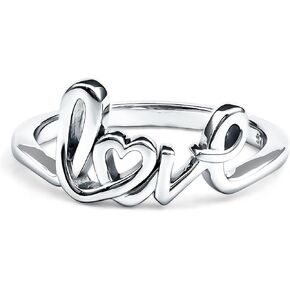 خاتم الحب المميز من الفضة الإسترليني، خاتم الوعد لها، خاتم اقتراح الحب الأولي - هدية للمناسبات الخاصة in Kuwait