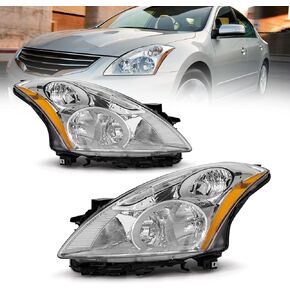 AS AUTOLIGHTS compatible with 2013 2014 2015 Altima Sedan Headlights Assembly Replacement for 13 14 15 Nissan Altima Sedan 4 DOOR with Chrome Housing Amber Reflector Clear Lens in Kuwait