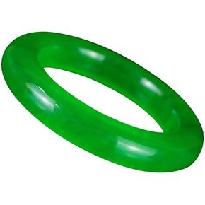 URED Elegant Green Jade Bangle Bracelet for Women Feng Shui Good Luck Healing Energy Wealth Bracelet Fashion Fat Round Jade Stone Bangles for Woman Birthday Gift in Kuwait