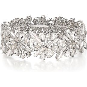 سوار قابل للتمدد على شكل زهرة كريستال للنساء، زي على شكل دمعة ماركيز من حجر الراين لحفلات الزفاف وحفلات التخرج in Kuwait