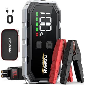 Car Jump Starter, 6000A 12V Jump Battery Pack (8.0 Gas/6.0L Diesel), Portable Jump Starter with Display, Car Jump Starter with Extended Smart Cables, Quick Charge 3.0, LED Light in Kuwait