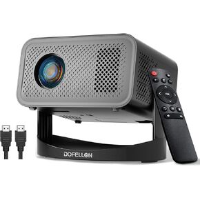 [Built-in Apps & 2026 Upgraded] Mini Projector with Wifi and Bluetooth Portable,Native 1080P 4K Support Auto Keystone Movie Projector Compatible with TV Stick/HDMI/USB, 360° for Bedroom, Outdoor Use in Saudi Arabia